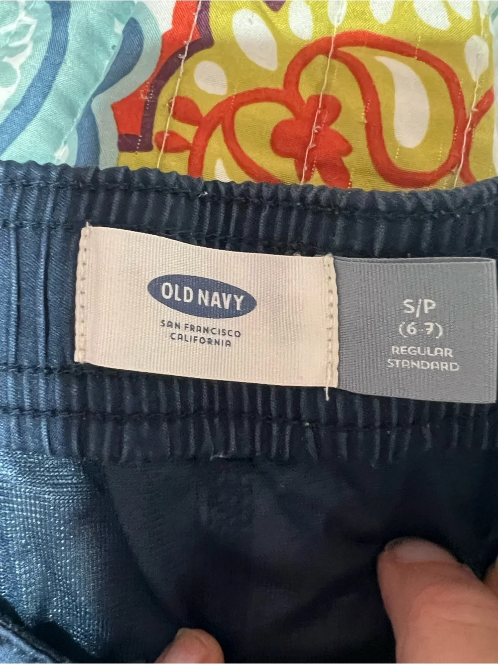 Old Navy Aqua, Teal and Navy Boys' Striped Swim Trunks